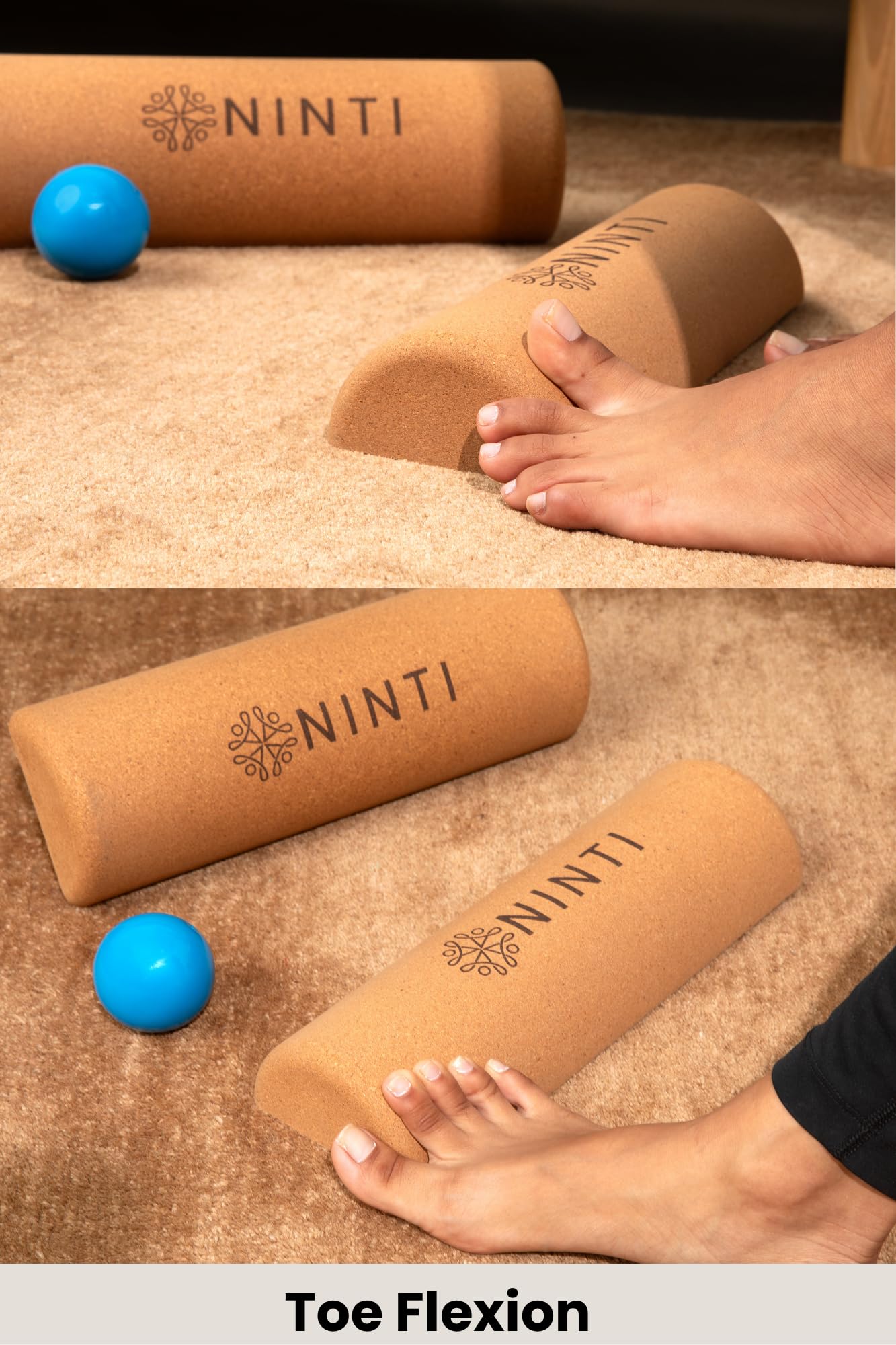 Ninti Balance Board - Premium Cork Balancing Board & Foot Strengthener for Enhanced Foot Function | Unique Design for Balance Stability & Foot Strength | Improve Mobility & Prevent Falls | Balance Trainer