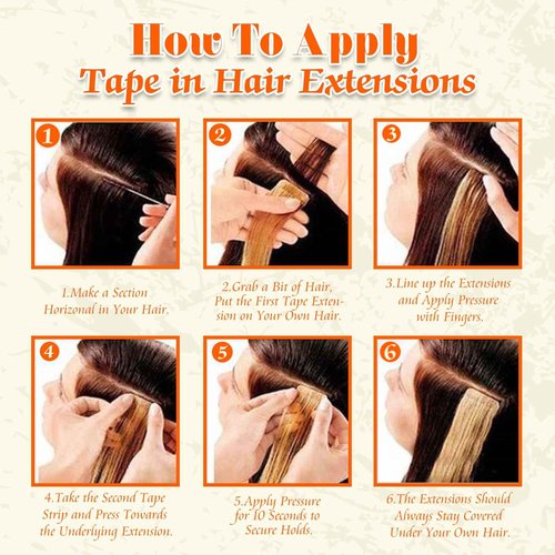 Full Shine Tape in Hair Extensions Human Hair 18 Inch 50 Grams 20 Pcs Invisible Skin Weft Color 3 Fading to 8 Highlight 22 Blonde Tape in Hair