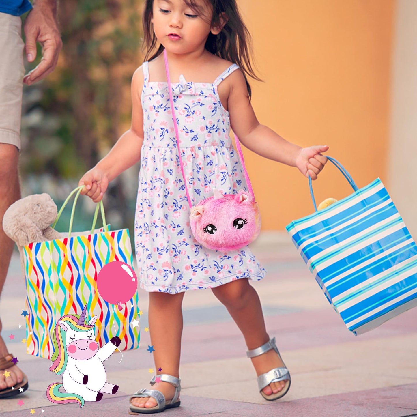Haclury Unicorn Gifts Set for Girls Kids Toys Birthday Gift Box for Teen Girl, Easter Gifts for Kids Gift Age 6-8 Basket with Stainless Steel Tumbler/Crossbody Bag/Unicorn Headband