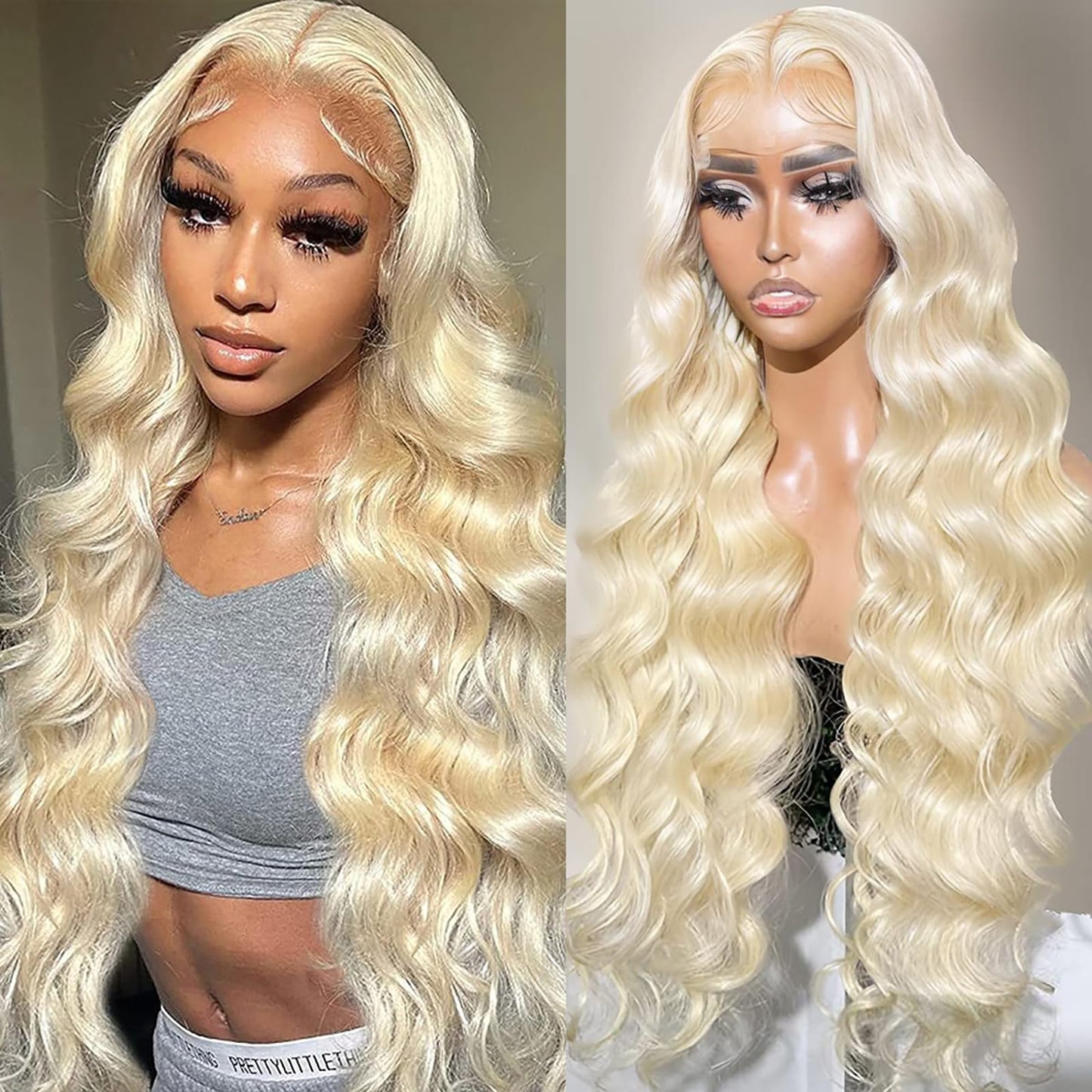 Alimubi 613 13x6 Lace Front Wig Human Hair 200 Density 613 Lace Front Wig Human Hair Body Wave Blonde Wig Human Hair(26 Inch)