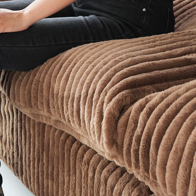 WJShome Cloud Couch Modular Sectional Sofa,118" Oversized U Shaped Couch with Ottoman,5 Seater Convertible Sofa,Comfy Plush Couches for Living Room,Covers Washable&Replaceable (Brown)