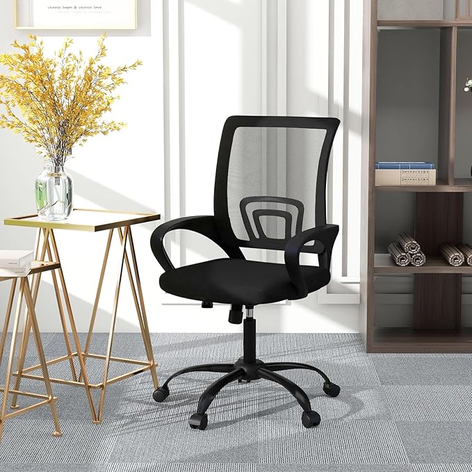 Bonzy Home Ergonomic Conference Room Chairs Set of 10, Rolling Office Chairs with Wheels, Mesh Computer Desk Chair with 360°Swivel, Height Adjustable, 10 Pack