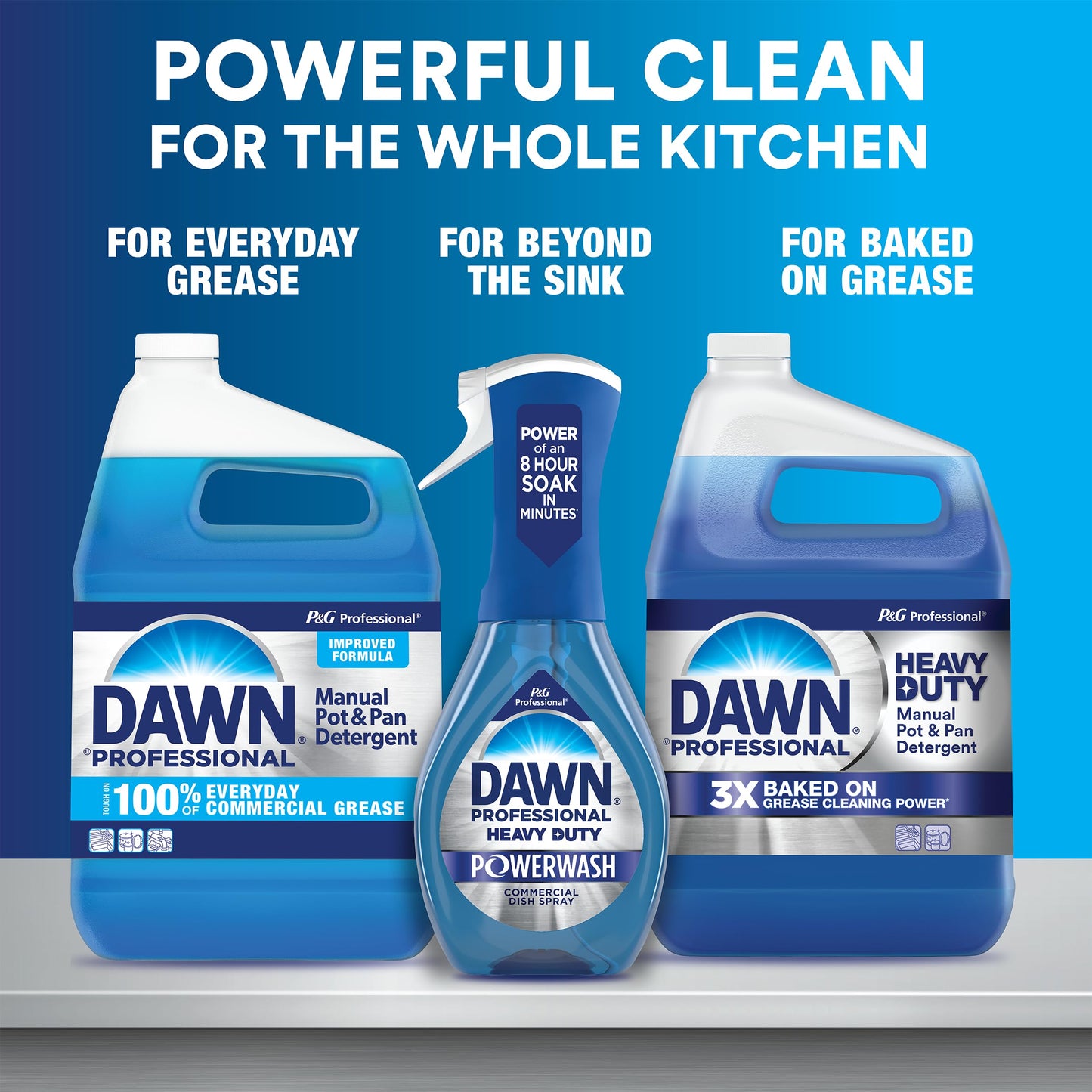 Dawn PRO Heavy Duty Powerwash, Bulk Foaming Dish Spray for Cleaning Burnt-On Grease in Commercial Kitchens, 16 fl oz (Case of 6)