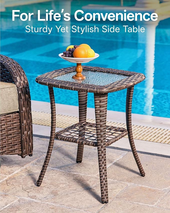 10-Piece Patio Furniture Set with 6-Inch Thick Cushions, High Back Outdoor Couch and Swivel Rocker Chairs, All-Weather Conversation Set for Porch, Deck, Yard, Pool in Beige