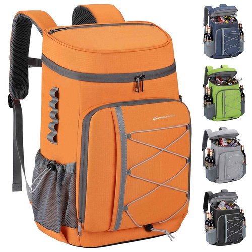Maelstrom 36L Large Capacity Insulated Cooler Backpack Grey 21" x 13.5" x 8" 1210g & 35 Can Leakproof Insulated Soft Cooler Bag for Beach Camping Kayaking Fishing Hiking Orange