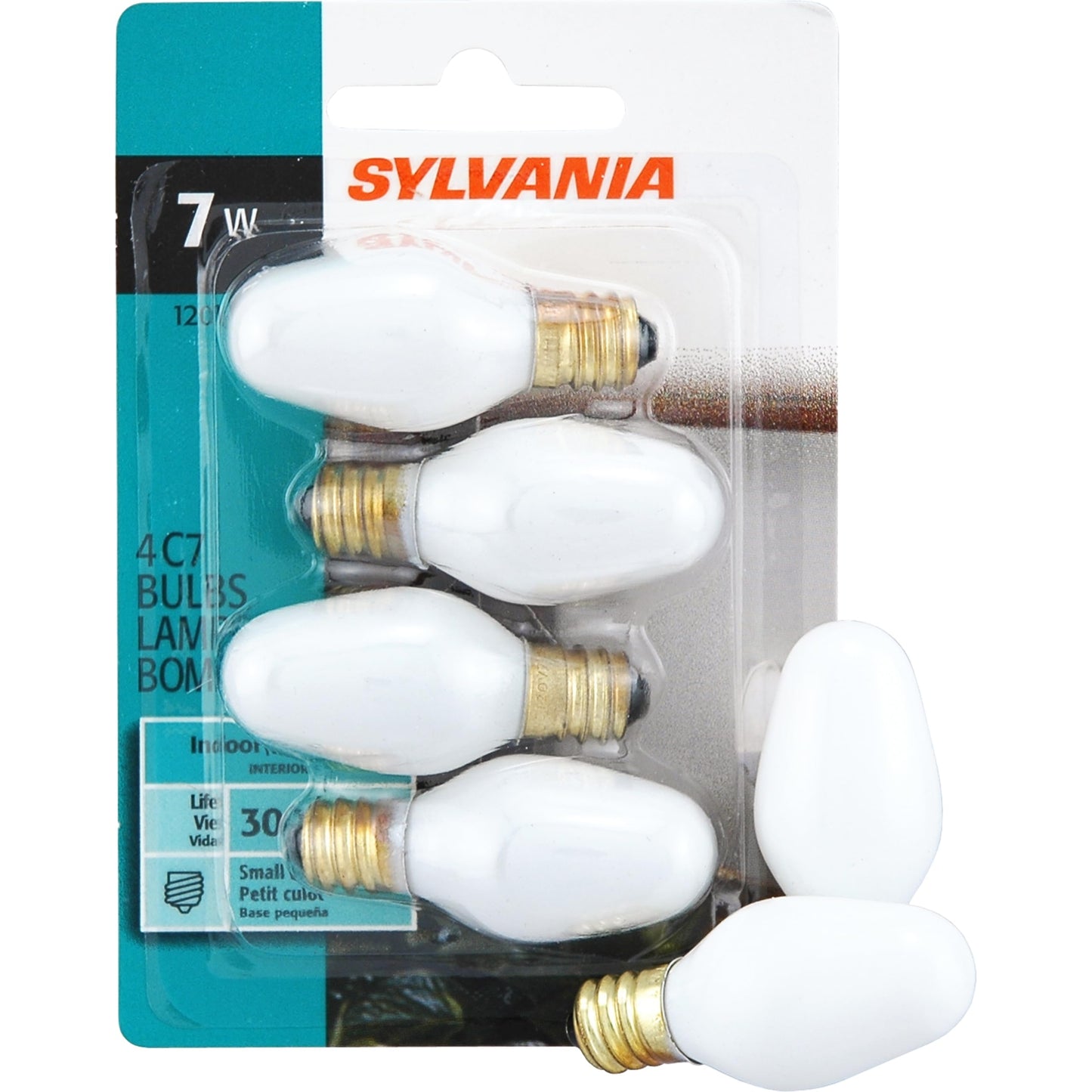 LEDVANCE Sylvania 13544 - 7C7/W/BL/4PK 120V Night Light Bulb,Incandescent, Warm White 7 watts