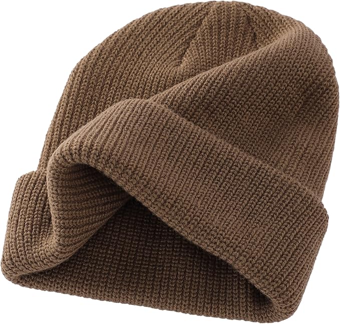 Connectyle Classic Double Layer Knit Beanie Hat Warm Thick Acrylic Winter Hats Daily Cuffed Beanies Watch Hat for Men Women