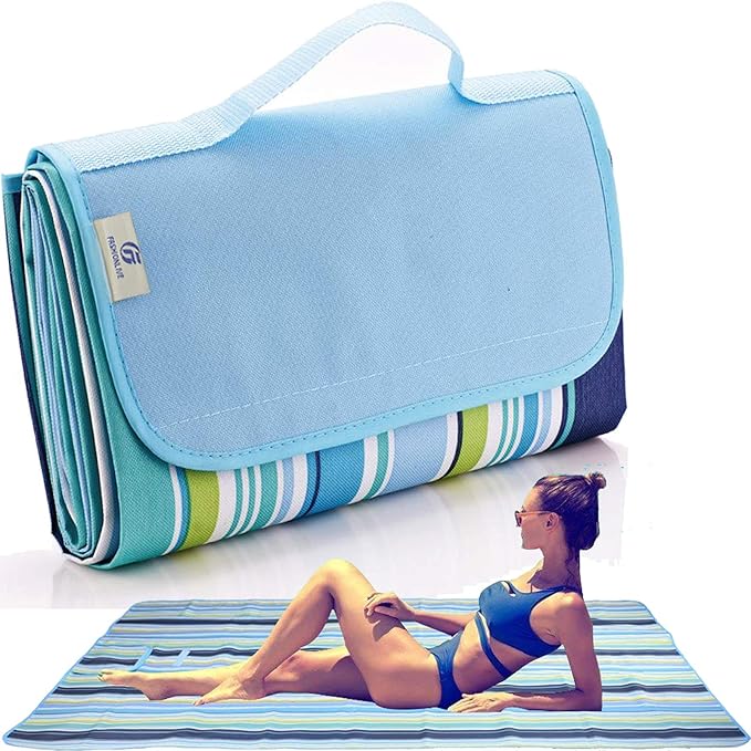 FashionLive Beach Blanket Extra Large Picnic Blankets Sandproof Waterproof Outdoor Indoor Blanket Lightweight Handy Mat Po...