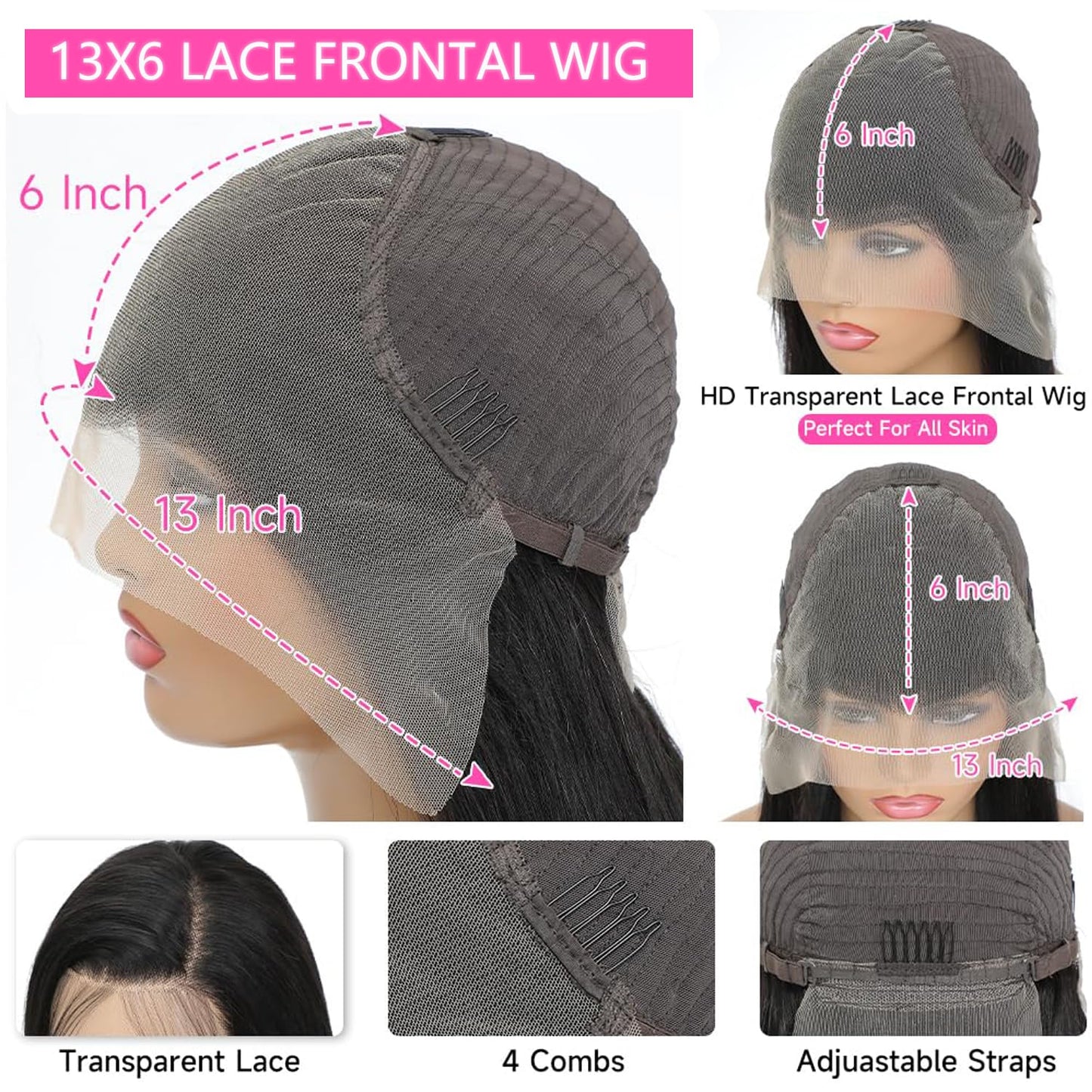 HANGFIRST 20 Inch 13x6 Body Wave Lace Front Wigs Human Hair Pre Plucked 180% Density HD Transparent Lace Frontal wig Human Hair