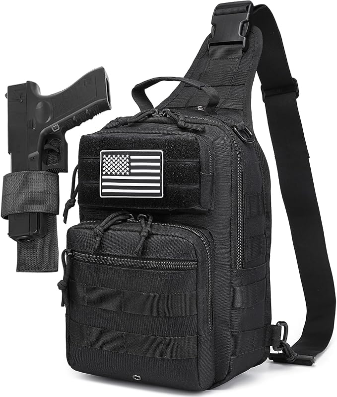 HPDF Small Tactical Military Backpack Sling Crossbody Holster Bag For Men CCW Sling Bag 10L