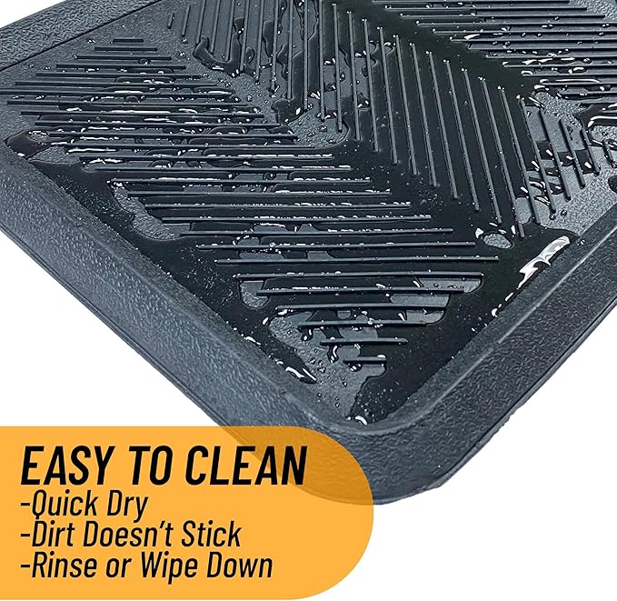 Sweet Home Stores Hose -Wash Boot Tray Rubber Non-Slip 16" x 32" Indoor/Outdoor Mat for Entryways, Doorways, Black