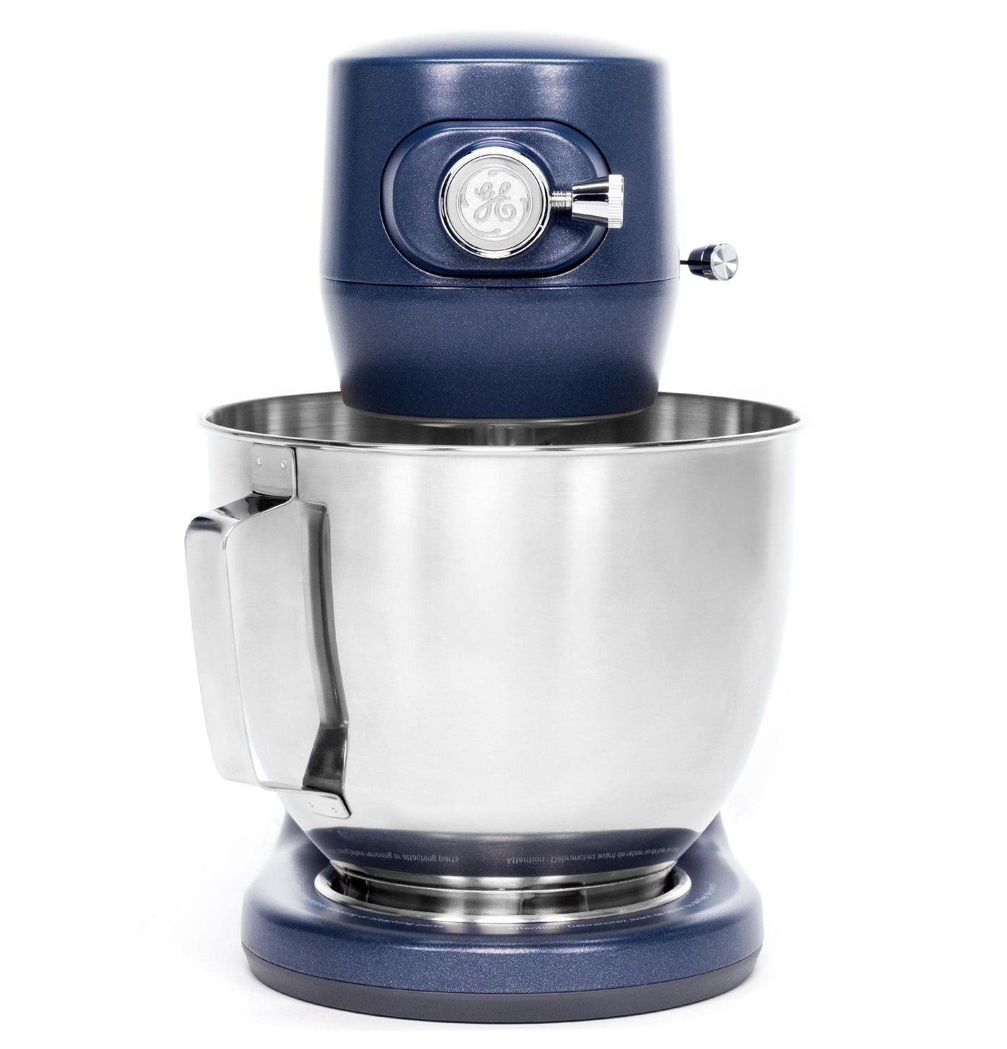 GE Tilt-Head Electric Stand Mixer | 7-Speed, 350-Watt Motor | Includes 5.3-Quart Bowl, Flat Beater, Dough Hook, Wire Whisk & Pouring Shield | Countertop Kitchen Essentials | Sapphire Blue