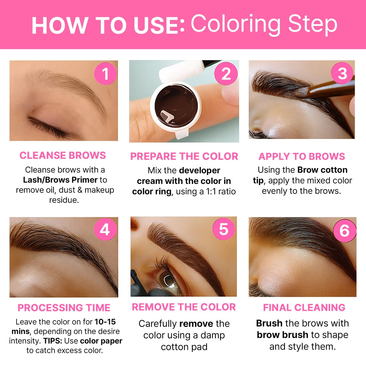 CLIONE PRIME Korean At Home Lash Lift and Brow Lamination Kit - Brown Eye and Brow Tint Kit