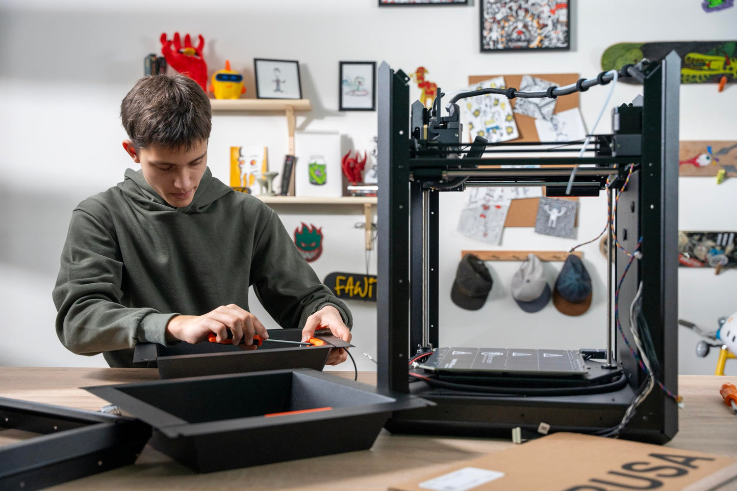 Original Prusa CORE One+ Full DYI 3D Printer Kit - for Home & Business - Professional & Beginner Friendly - Free HF Nozzle & Filament - Fast & Fully Enclosed - Large Print Area 9.8x8.6x10.6in