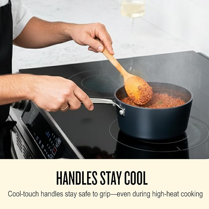 Alva Maestro 7-Piece Ceramic Nonstick Cookware Set – Made Without PTFE, PFOA, PFAS, Non-Toxic Pots & Pans with Lids – Induction & Oven Safe to 400°F – Even Heat, Easy Clean, Durable Aluminum