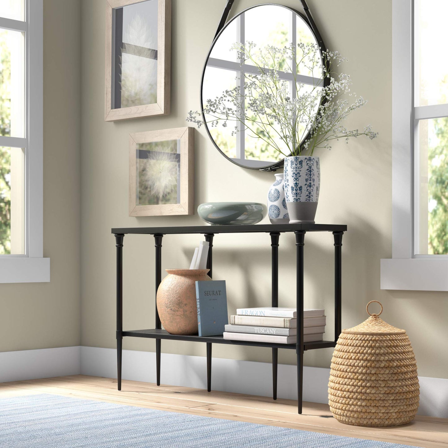 Dafna 45'' Wide Rectangular Console Table in Blackened Bronze