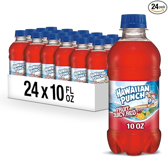 Hawaiian Punch Fruit Juicy Red Fruit Juice Drink, 10 Fl Oz Bottles, 24 Count (4 Packs Of 6), Ready-to-drink, On-the-go, Ca...