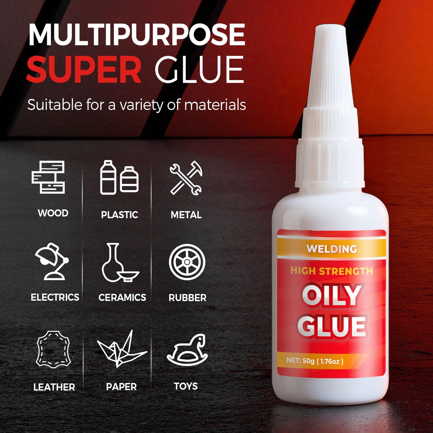 3 PCS Welding High-Strength Oily Glue, Welding Super Glue Gel Instant Adhesive Powerful Universal Glue for Metal, Plastic, Wood, Glass, Ceramics, Leather