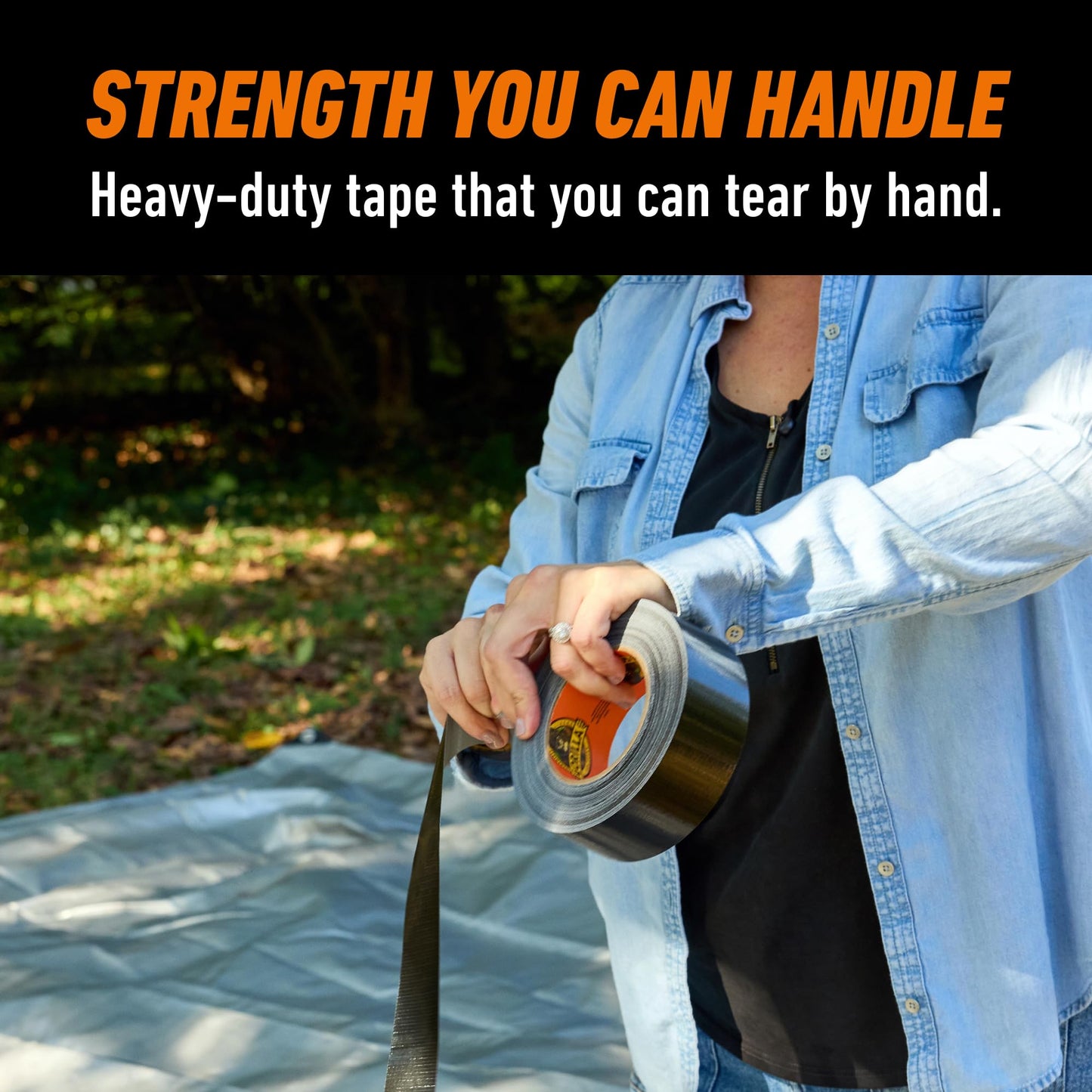 Gorilla Duct Tape, Black Tape, 1.88" x 35 yd (Pack of 1) - Heavy Duty and Weather Resistant for Indoor or Outdoor