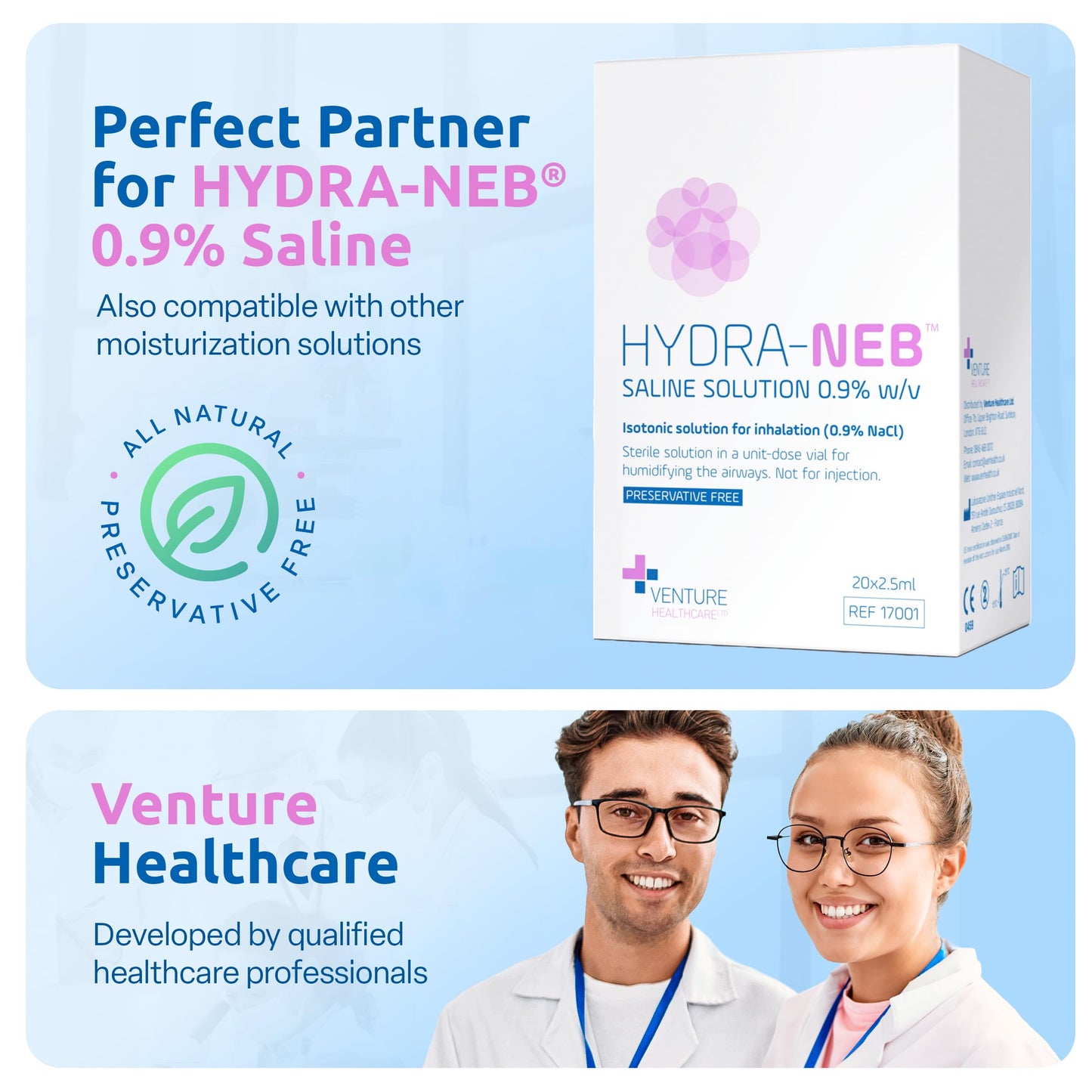 Hydra-Neb Portable Mesh Nebulizer for Adults, Babies, Infants & Kids, with LED Screen, Quiet, Self-Cleaning & Re-Chargeable, Compatible with Saline Solution, Moisturizes Airways