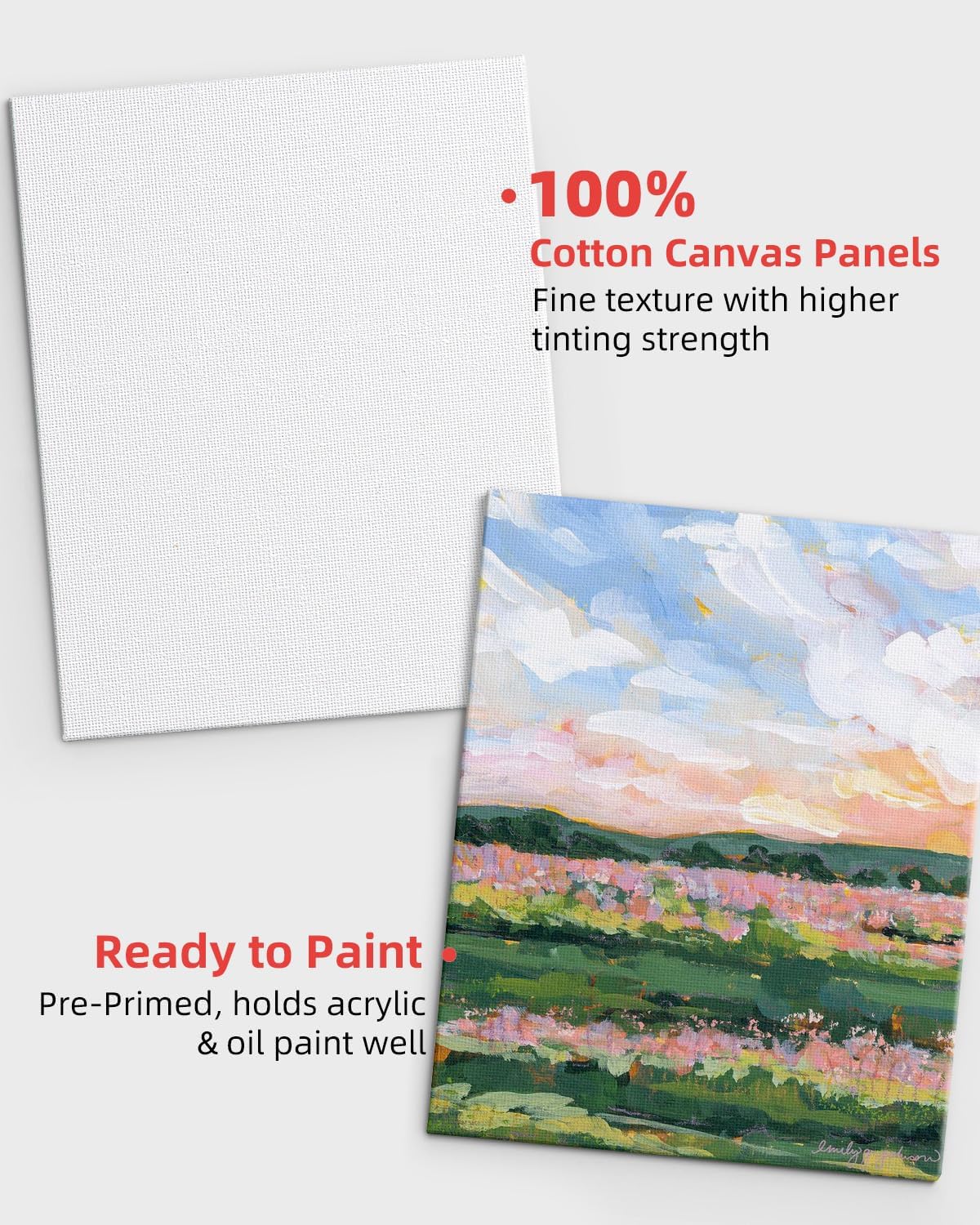 Simetufy 36Pack 9x12 Inch Canvas Boards for Painting Bulk, Blank Art Canvases for Novices, Gesso Primed 100% Cotton Canvas Panels for Acrylic Oil Watercolor Tempera Paint