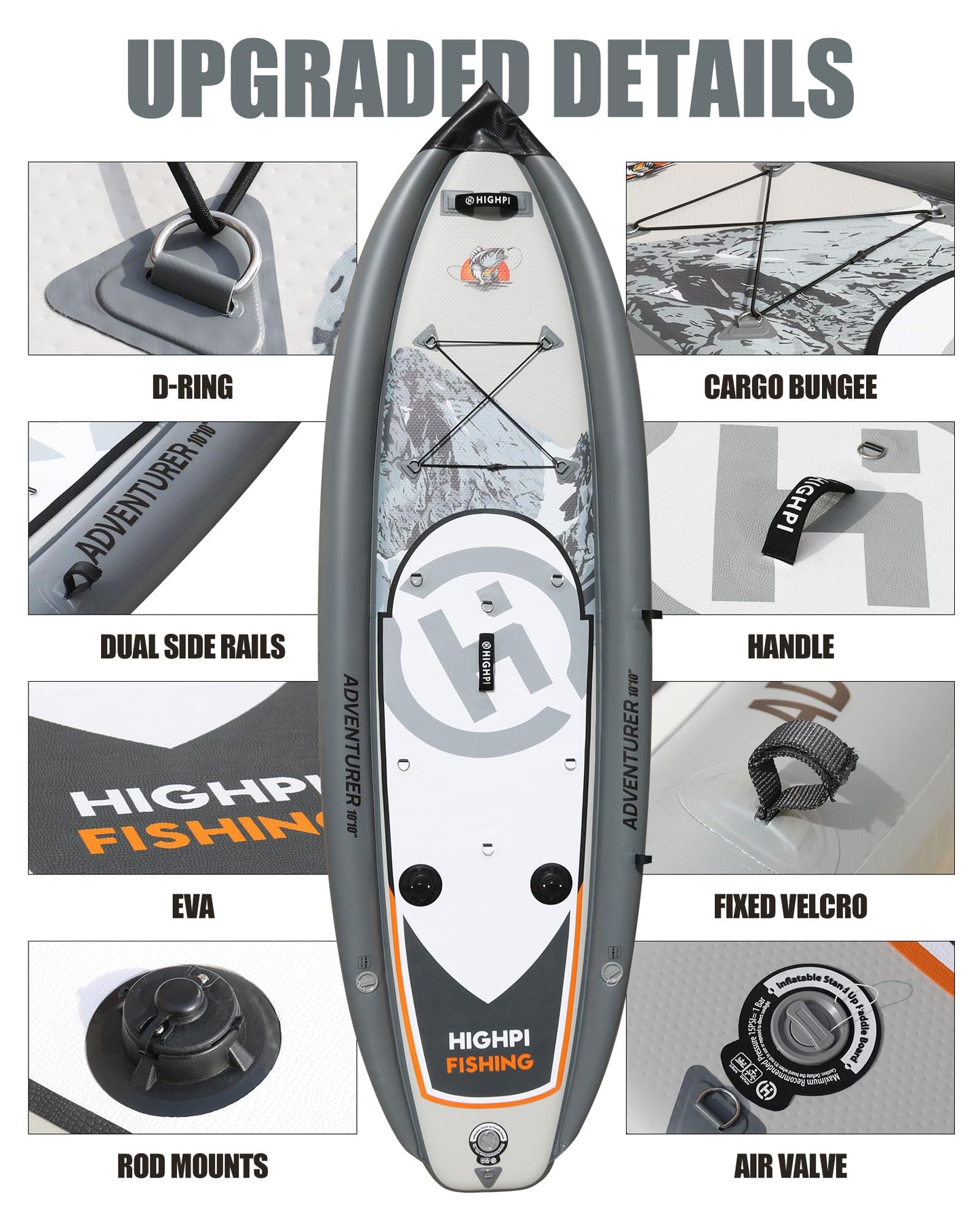 Highpi 10'10'' Inflatable Stand Up Paddle Board for Youth and Adults – Wide Sup with Premium Accessories, Blow Up Paddleboard for Surfing, Fishing, Yoga & More