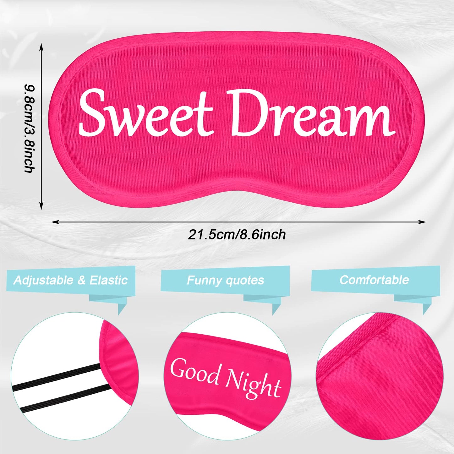 Eurzom 20 Pieces Funny Eye Sleeping Mask Bulk with Adjustable Strap Blackout Eye Sleep Mask for Night Blindfold Cover for Women Men(Fresh Colors)