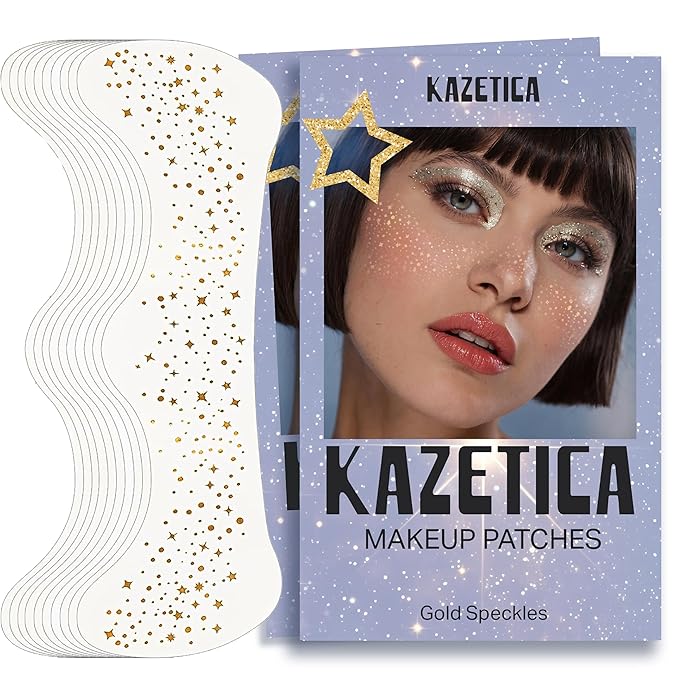 Glitter Freckles Face Tattoo, 10 Pcs Gold Face Glitter Freckles for Women, Festival Outfits for Women Rave Accessories Fak...