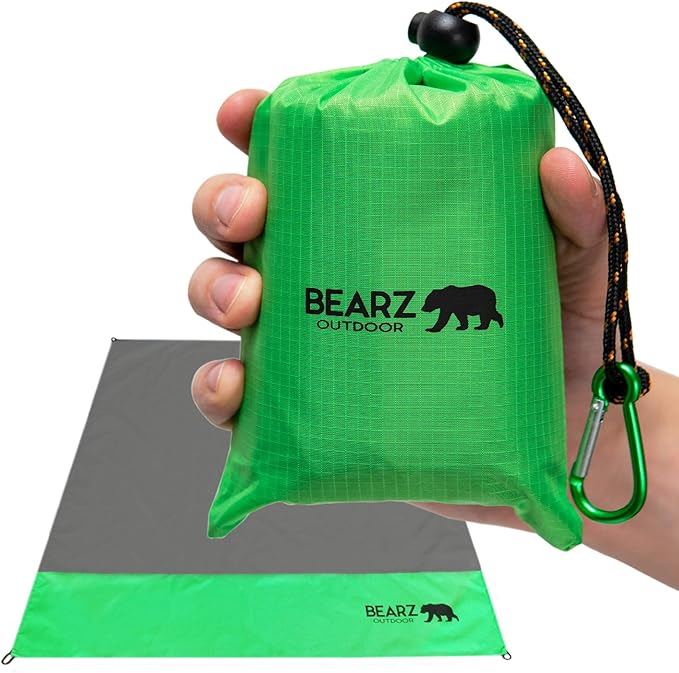 BEARZ Outdoor Pocket Blanket - Beach Blanket Waterproof Sandproof, Picnic Blankets Waterproof Foldable, Lightweight & Comp...