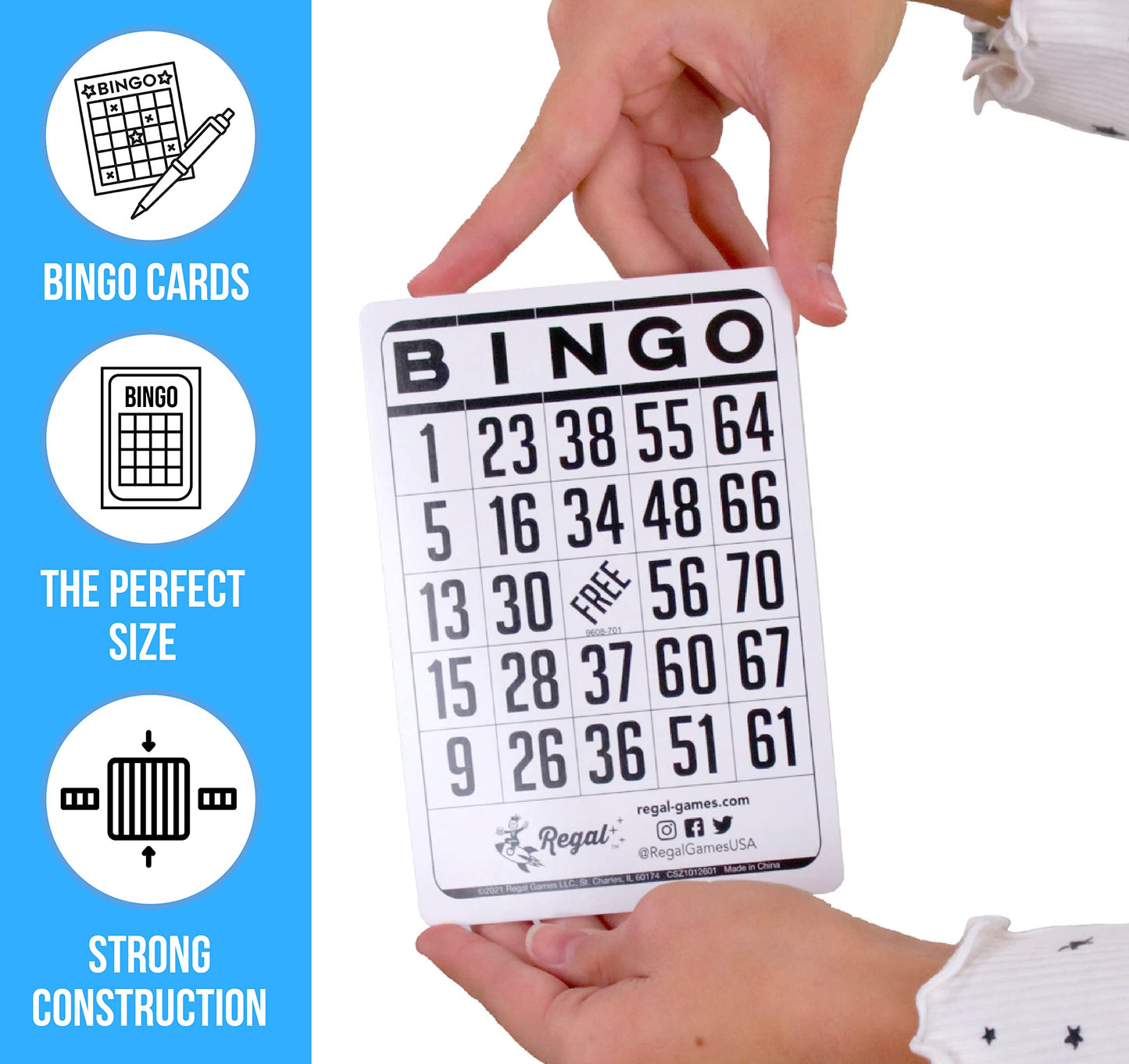 Regal Bingo Classic Bingo Cards Deck Reusable - Bingo Games for Family - 200 Playing Cards - White