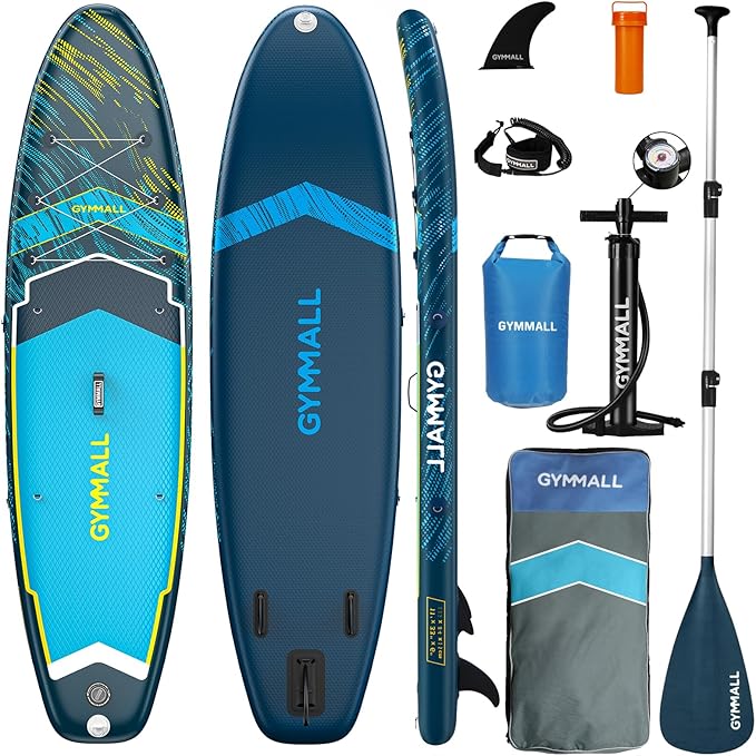 GYMMALL Paddle Board, Inflatable Stand Up SUP Paddle Boards for Adults & Youths of All Skill Levels, Wide & Non-Slip Deck ...