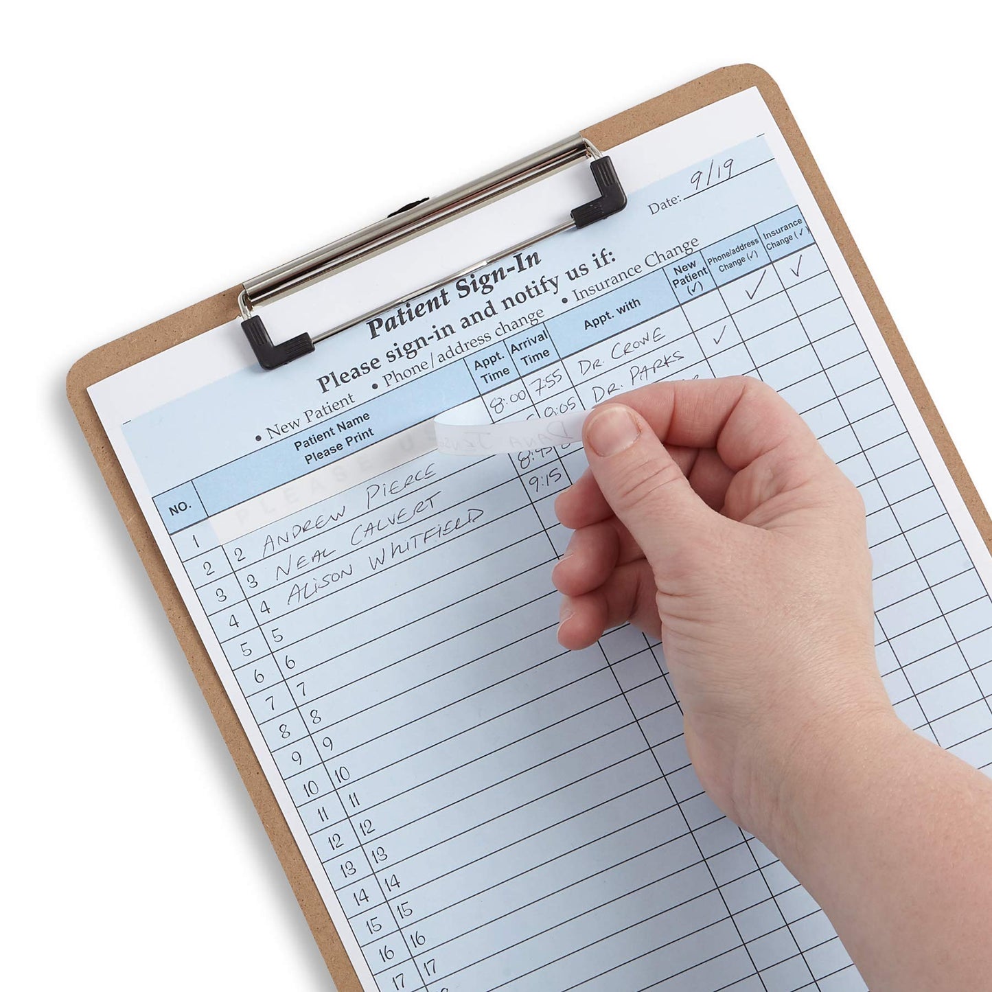 Blue Summit Supplies 125 Patient Sign in Sheets, HIPAA Compliant, Peel Off Adhesive Labels Carbonless 3 Part Forms with, for Privacy in Doctor, Medical, Dental Office, Blue, 125 Pack