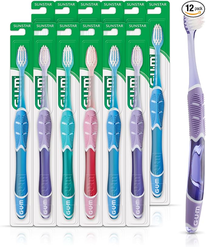 GUM Technique Deep Clean Sensitive Toothbrush, Compact Head & Ultra Soft Tapered Bristles for Adults with Sensitive, 1ct (...