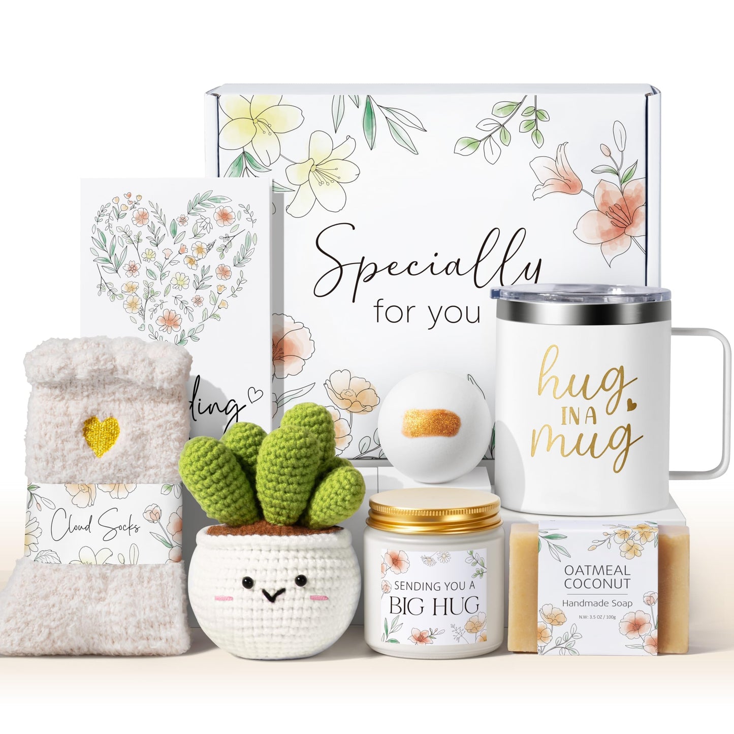 Self Care Get Well Soon Gifts Basket for Women, Birthday Gifts for Women Spa Care Package, Thinking of You Inspirational Sympathy Gift Basket, Unique Mothers Day Gift for Mom Her Wife Friend Sister
