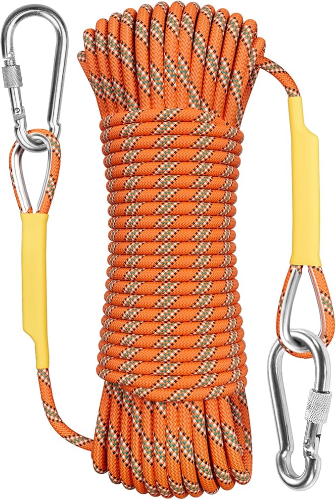 X XBEN Outdoor Climbing Rope 10M(32ft) 20M(64ft) 30M(96ft) 50M(160ft) 70M(230ft) 152M(500FT) 352M(1000FT) Static Rock Clim...