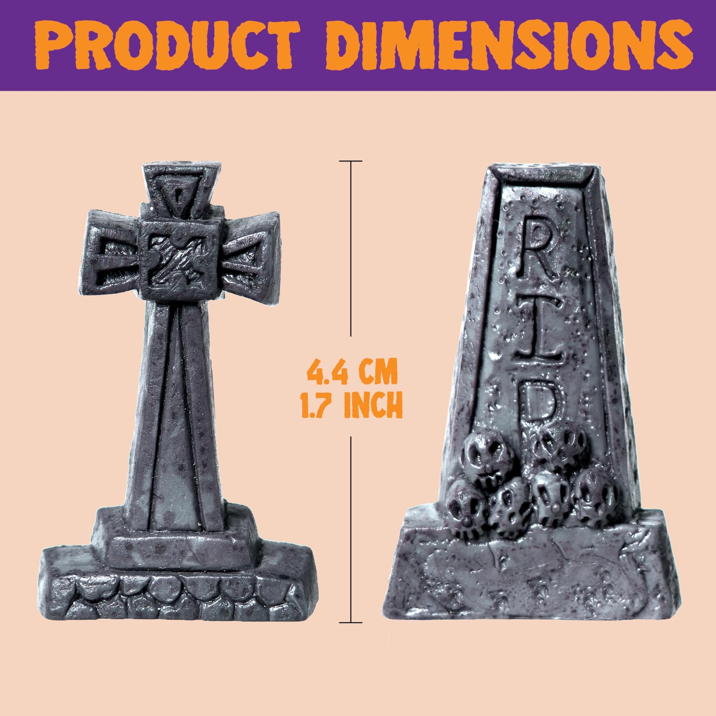 JOYIN 12 Pcs Halloween Miniature Tombstones Graveyard Decorations Outdoor, RIP Headstone with Skull Cross Design for Halloween Cemetery Yard Lawn Outdoor Indoor Decorations (Stone Gray)