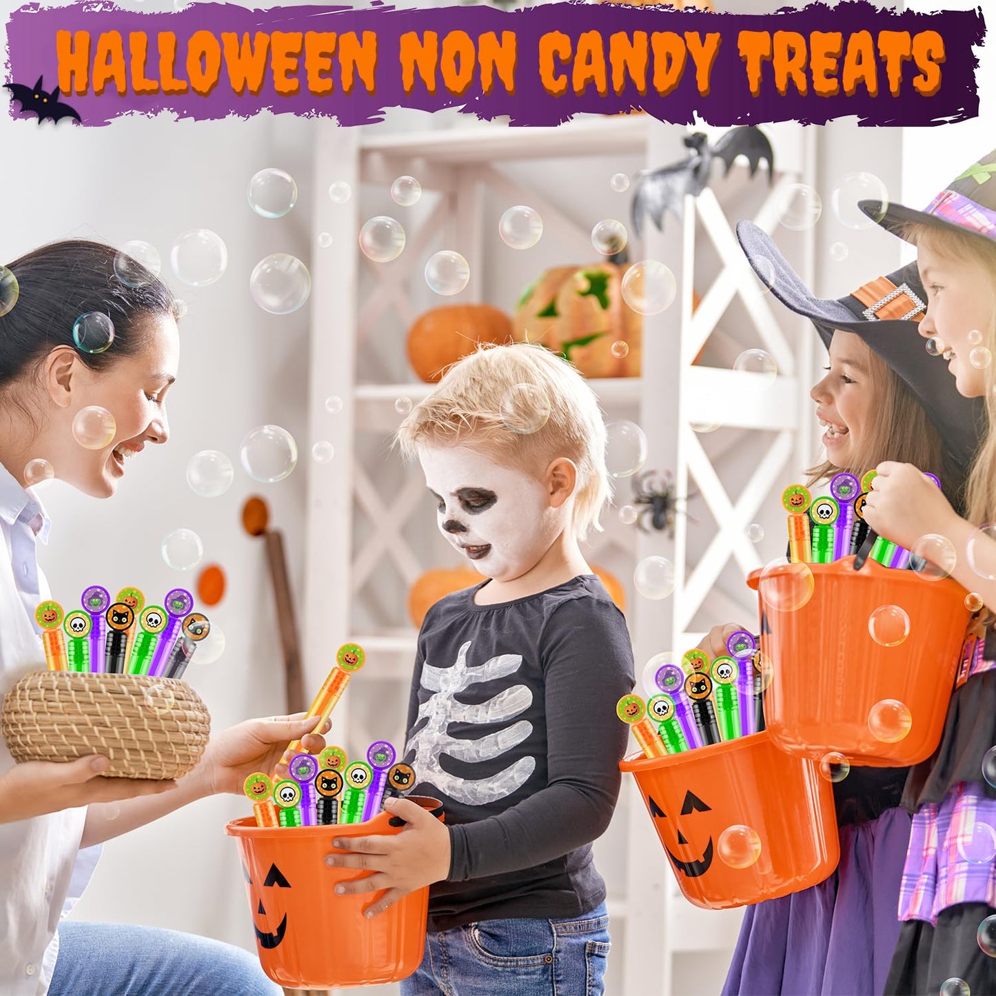 Halloween Goodie Treat Bag Stuffers Fillers for Kids 20 Pack, Mini Bubbles Party Favors Supplies for Toddlers, Non Candy Trick or Treat Trinkets, Halloween Classroom Toys Gifts Prizes for Boys Girls
