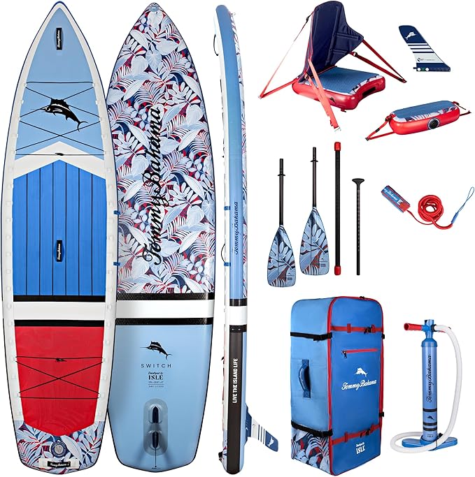 ISLE 2in1 Kayak & Paddle Board Bundle - Stand Up Paddle Board & Kayak, Incl. Seat, Paddle, Pump, Bag, 11.6 x 35.5 x 6 in -...