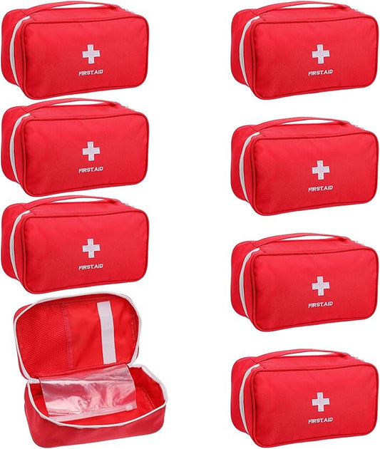 8 Pack Empty First Aid Bag, Emergency Bag Empty, First Aid Case, Portable Medical Storage Pouch for Camping Hiking Travel ...
