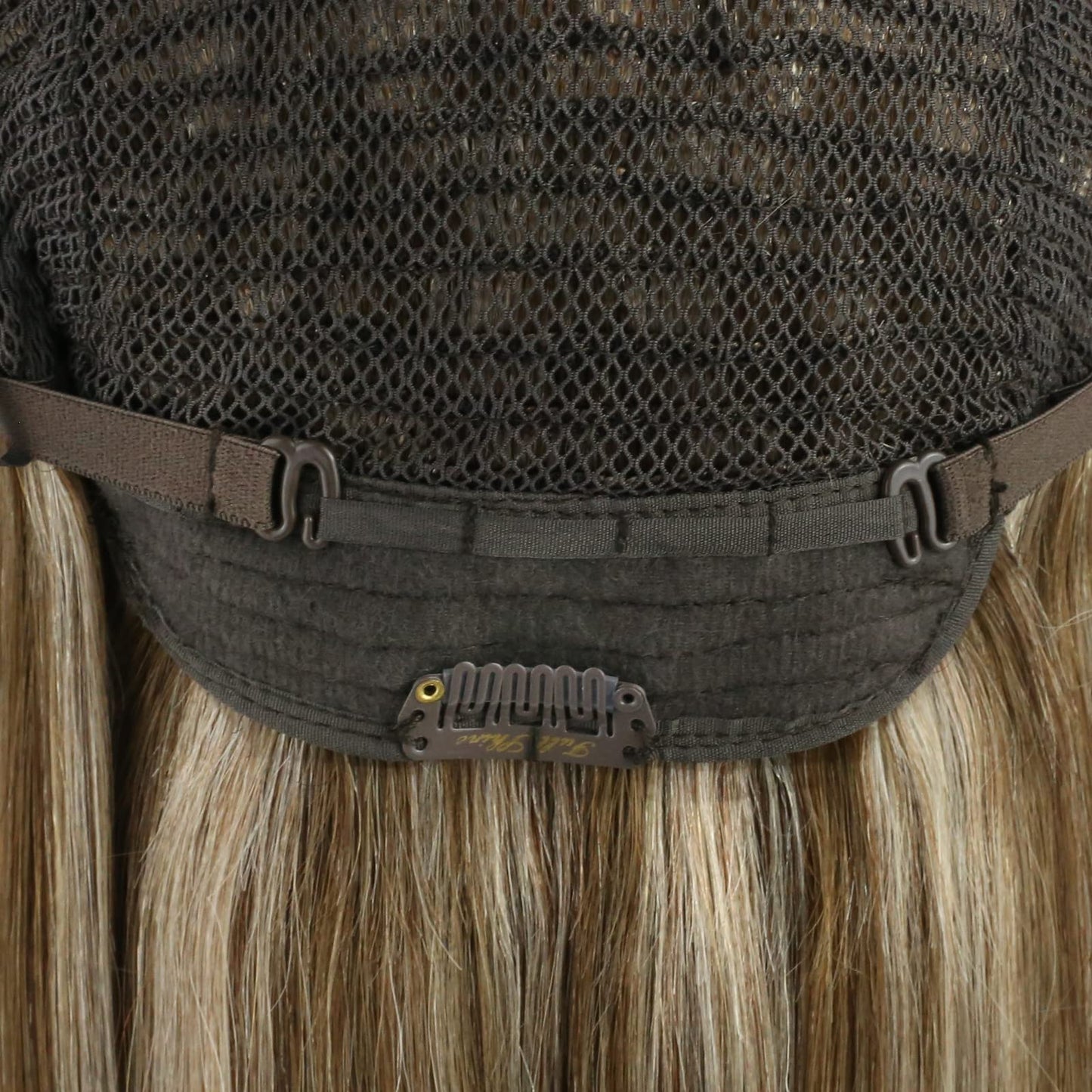 Full Shine Half Part Wig Human Hair Medium Brown and Honey Blonde Hair Pieces Clip Hair Extension Human Hair 20Inch U Part Wig 1