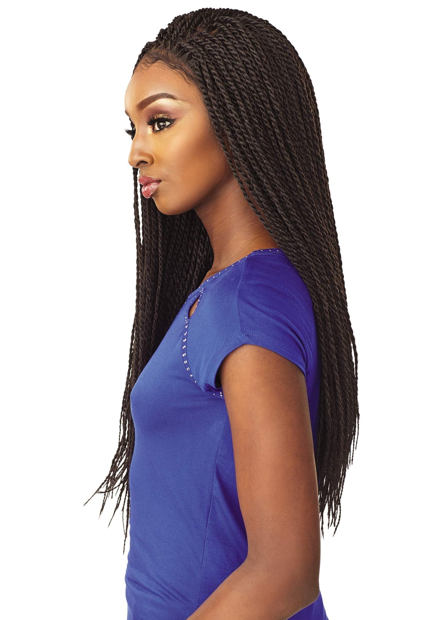 Sensationnel Cloud9 4X4 Braided Wig - Senegal Twist Hand Tied Swiss Lace Braided Wig With Large Parting Area (2 DARKBROWN)