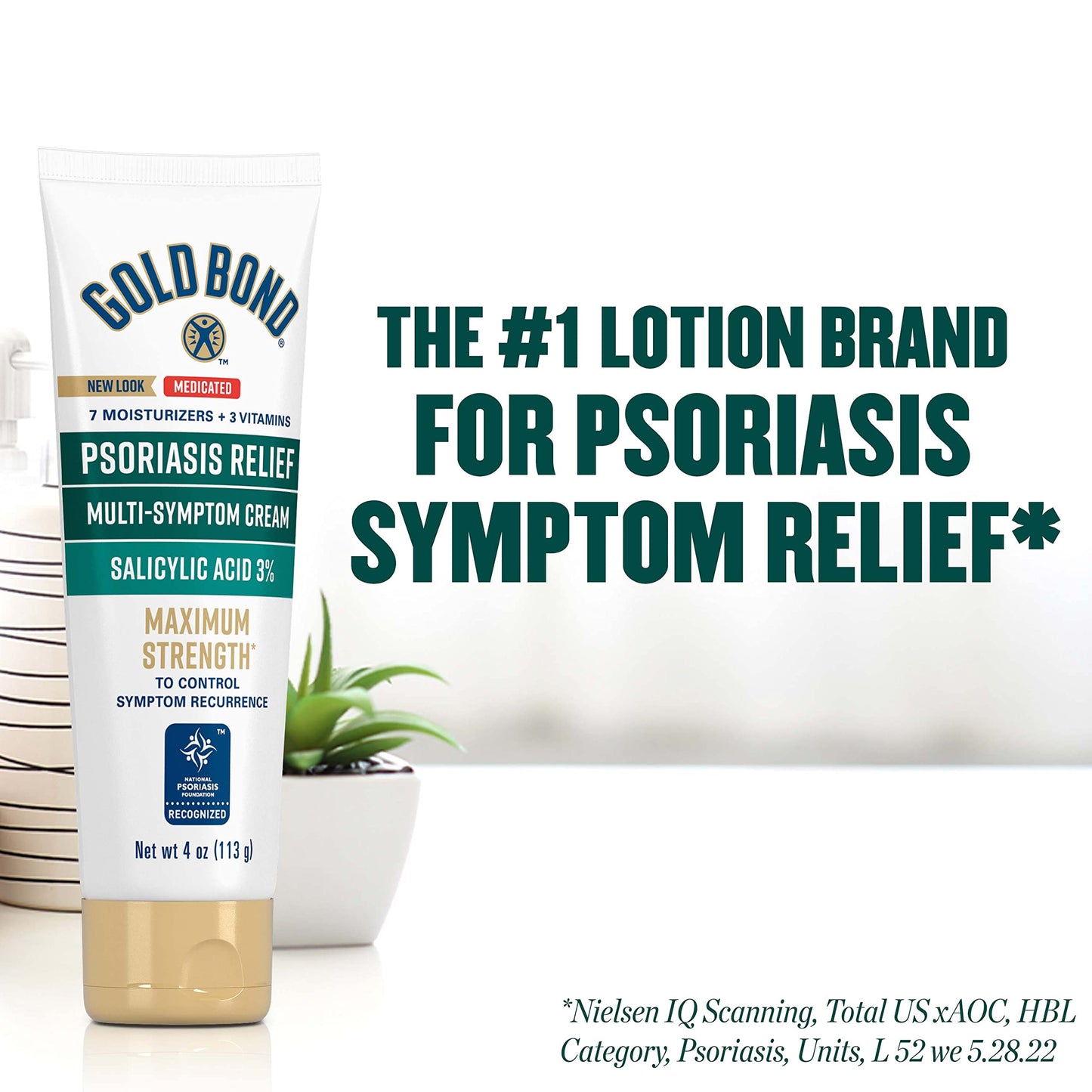 Gold Bond Multi-Symptom Psoriasis Relief Cream, 4 oz., for Itchy, Irritated & Scaling Skin (Pack of 2)