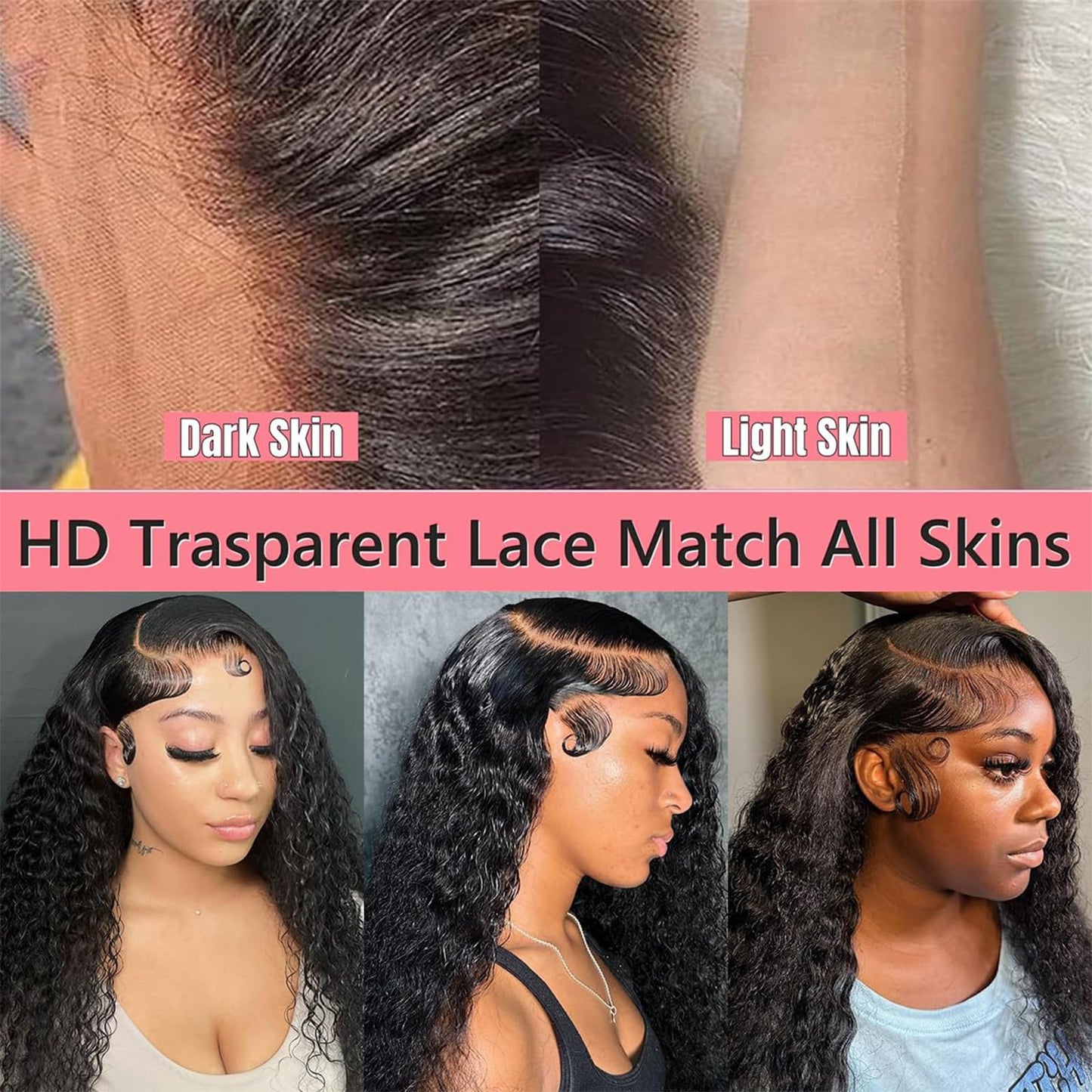 30 Inch 13x6 Deep Wave Lace Front Wigs Human Hair 200 Density HD Lace Front Wigs Human Hair Deep Curly 13x6 HD Lace Frontal Glue