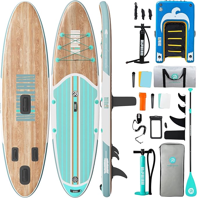 Niphean Inflatable Stand Up Paddle Board with Stabiltrac Fin Design and SUP Accessories & Niphean Dog Pool Ramp(Full-Cover...