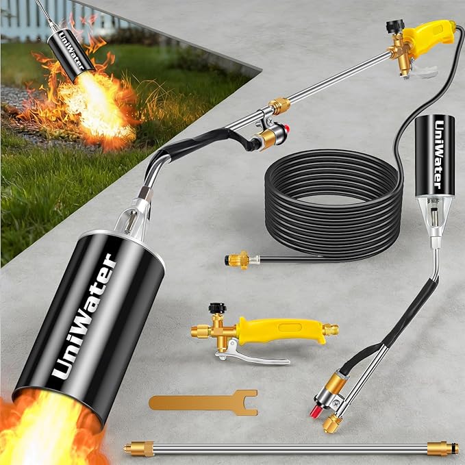 Upgraded Propane Torch Weed Burner, Portable Garden Torch for Weed, Heavy Duty Blow Torch Flamethrower for Weed Burner, Hi...