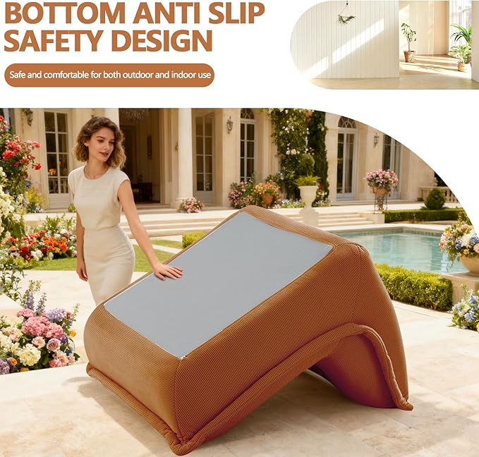 LEIMAOFC Bean Bag Chair,Memory Foam Bean Bag Chairs,Filled with High-Resilience Memory Foam,Skin Friendly Corduroy Fabric,for Living Room, Bedroom, Apartment