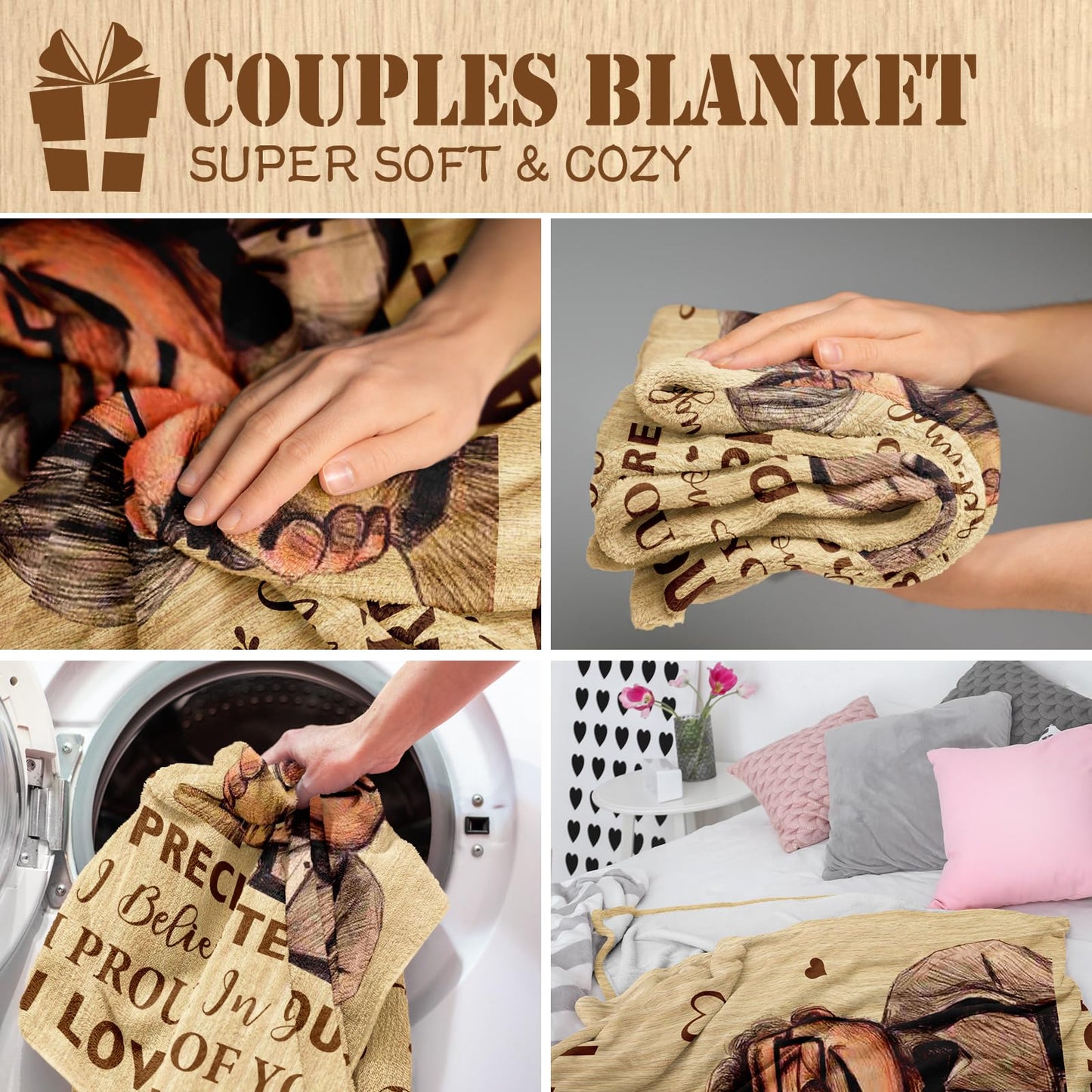Neuturs Gifts for Him Her, Boyfriend Birthday Gift, Wedding Anniversary Blanket for Women/Men/Couple, Christmas Valentine Birthday Gift for Girlfriend/Wife/Husband, Romantic I Love You Blanket 60"X50"