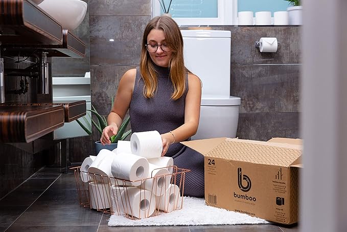 Bumboo Bamboo Toilet Roll 48 Pack | Toilet Paper 3 ply, 300 Sheets | Plastic-Free, Soft, Strong, Sustainable & Biodegradable Toilet Tissue