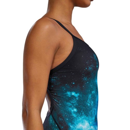 TYR Women's Durafast Elite Diamondfit Swimsuit, Blue/Green/Starborne, 26