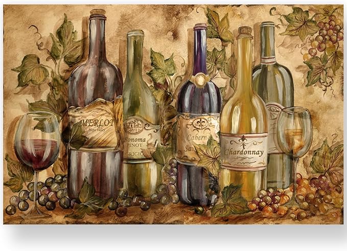 JarThenaAMCS 50 Pack Vintage Paper Placemat Red Wine Theme Disposable Place Mat Retro Grapes Paper Table Mat for Vineyard ...